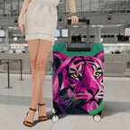 1-Piece Geometric Colorful Tiger Art Animal Print Graphic  Suitcase Luggage Cover, Stretch Protective Sleeve