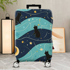 1-Piece Cat Starry Night Moon Galaxy Cosmic  Suitcase Luggage Cover, Stretch Protective Sleeve