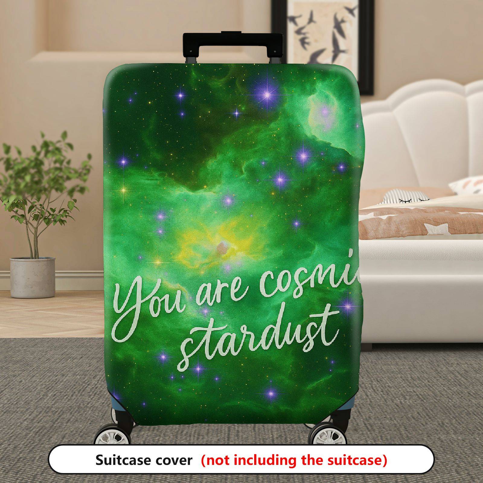 1-Piece Cosmic Stardust Galaxy Universe Inspirational Nebula  Suitcase Luggage Cover, Stretch Protective Sleeve