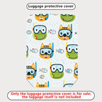 1-Piece Animal Fish Diving Water Fun Printed  Suitcase Luggage Cover, Stretch Protective Sleeve