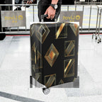 1-Piece Geometric Gold Metallic Abstract Elegant Stylish Artistic  Suitcase Luggage Cover, Stretch Protective Sleeve