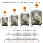 1-Piece Arctic Fox Wildlife Nature Scenic Swans Birds  Suitcase Luggage Cover, Stretch Protective Sleeve