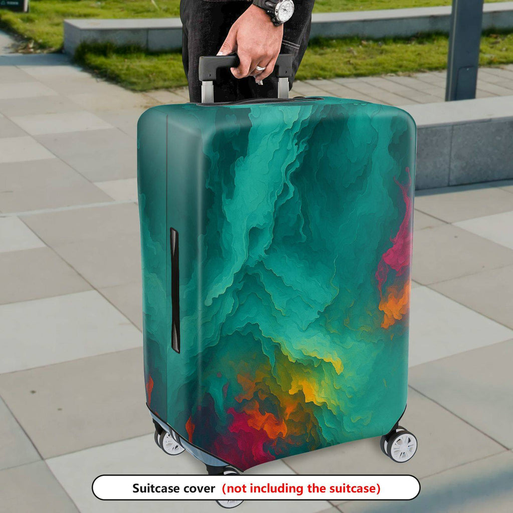 1-Piece Abstract Multicolor Artistic Vivid Vibrant Colorful  Suitcase Luggage Cover, Stretch Protective Sleeve