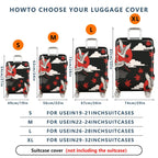 1-Piece Crane Red Sun Cloud Maple Leaves Wave  Suitcase Luggage Cover, Stretch Protective Sleeve