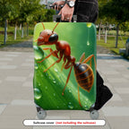 1-Piece Ant Green Nature Dew Leaf Insect  Suitcase Luggage Cover, Stretch Protective Sleeve