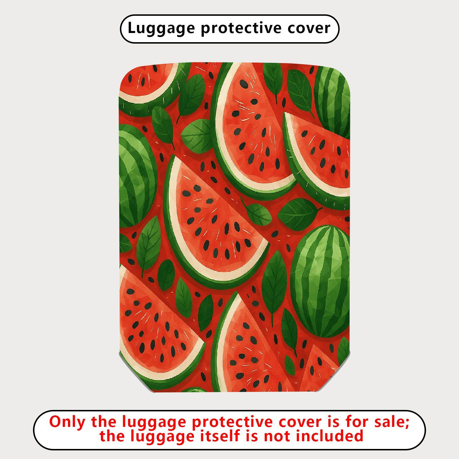 1-Piece Watermelon Fruit Fresh Green Leaf Summer Holiday  Suitcase Luggage Cover, Stretch Protective Sleeve