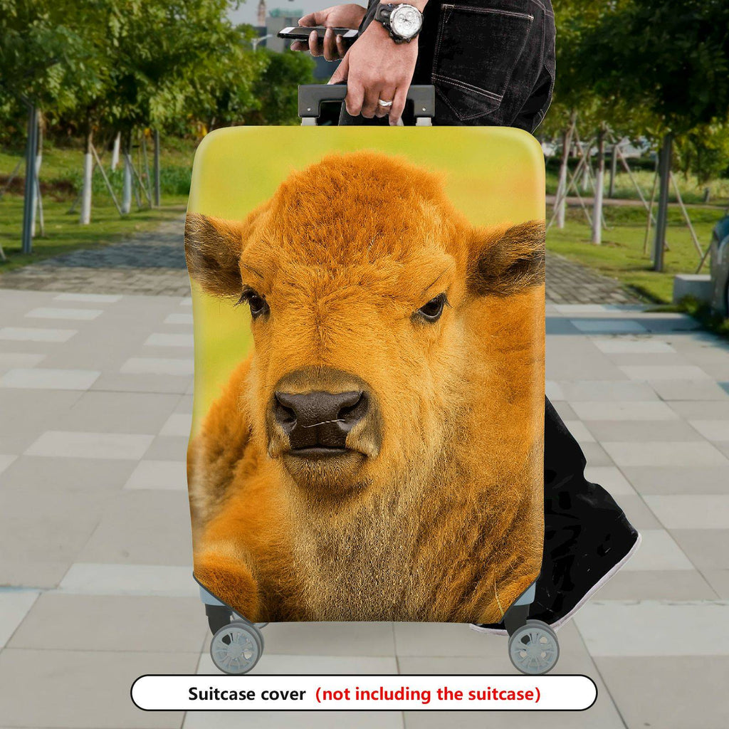 1-Piece Animal Nature Wildlife Cute Calf Fun  Suitcase Luggage Cover, Stretch Protective Sleeve