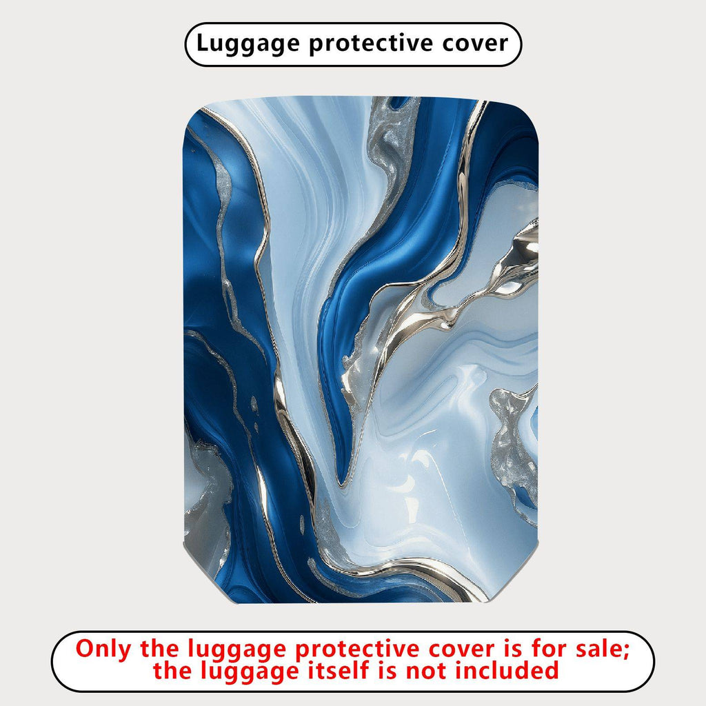 1-Piece Abstract Blue Marble Swirl Artistic Colorful  Suitcase Luggage Cover, Stretch Protective Sleeve