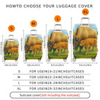 1-Piece Bison Wildlife Landscape Nature Artistic Animal  Suitcase Luggage Cover, Stretch Protective Sleeve