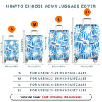 1-Piece Abstract Blue Watercolor Brushstroke Pattern  Suitcase Luggage Cover, Stretch Protective Sleeve