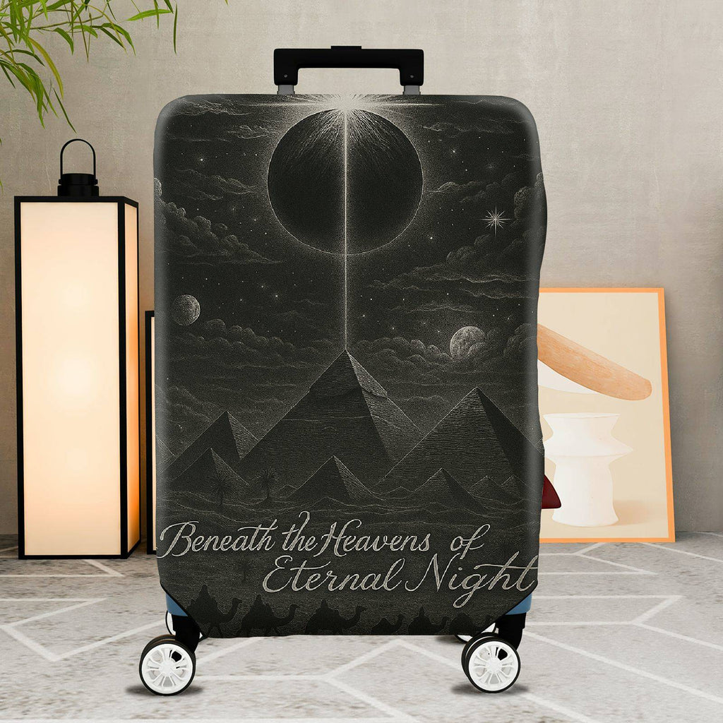 1-Piece Cosmic Night Sky Mountain Moon Star  Suitcase Luggage Cover, Stretch Protective Sleeve