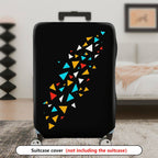 1-Piece Black Colorful Geometric Triangle Pattern  Suitcase Luggage Cover, Stretch Protective Sleeve