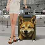 1-Piece Animal Ear Artistic Green Nature Travel  Suitcase Luggage Cover, Stretch Protective Sleeve