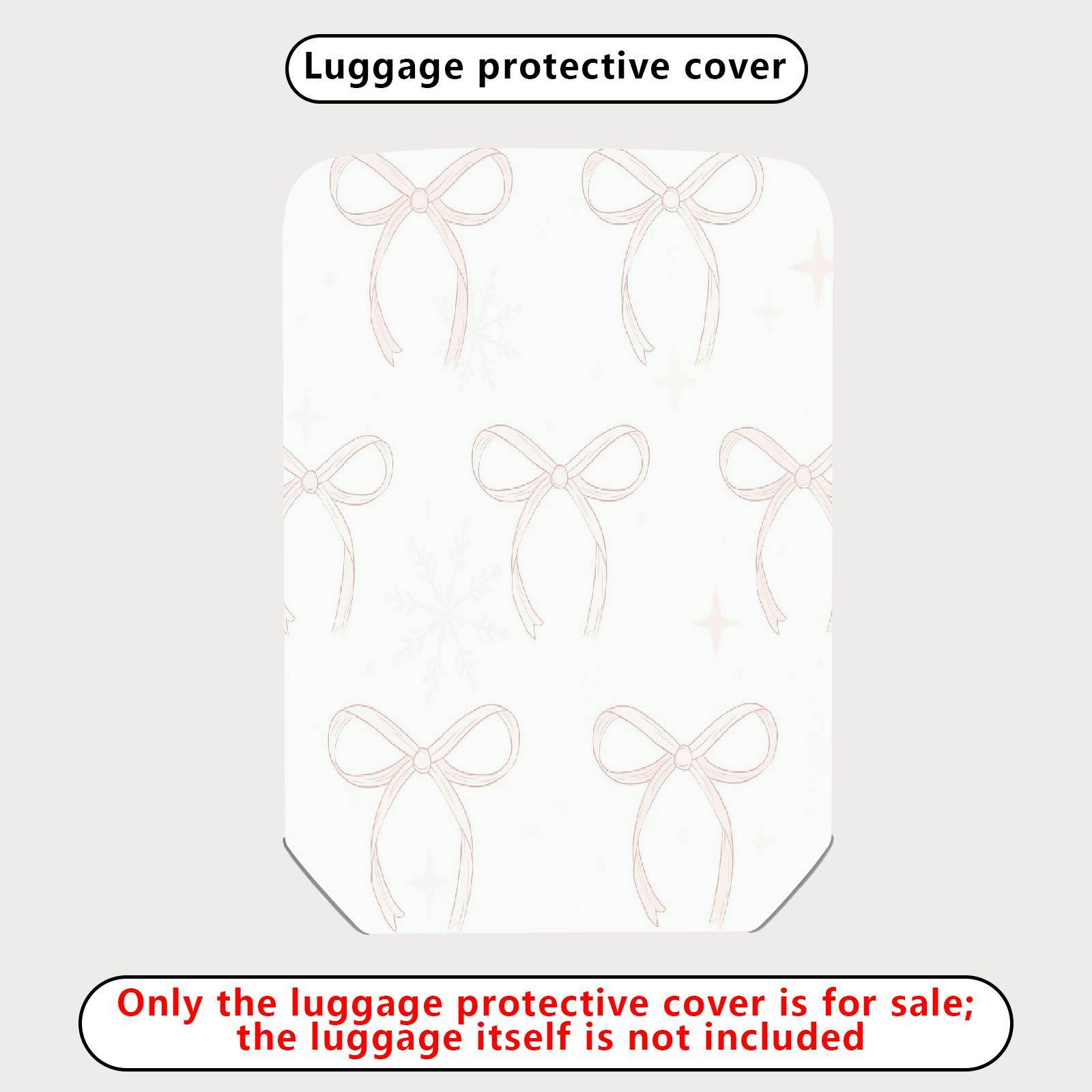 1-Piece Elegant Bow Knot Pattern Neutral Tone Simple Style Chic Look  Suitcase Luggage Cover, Stretch Protective Sleeve