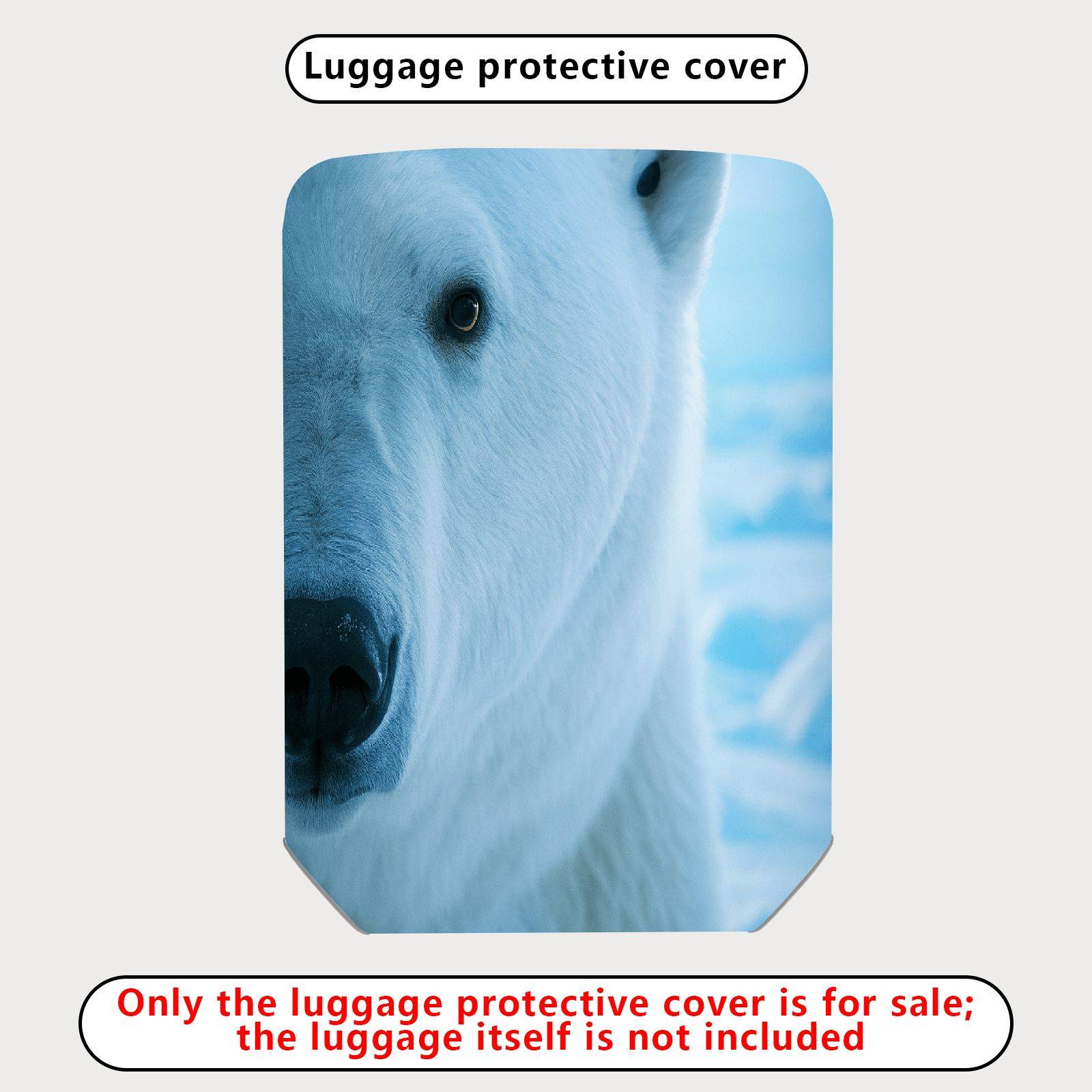 1-Piece Arctic Ice Polar Bear Wildlife Nature Animal  Suitcase Luggage Cover, Stretch Protective Sleeve