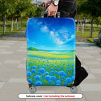 1-Piece Starry Sky Field Meadow Nature Landscape Cosmic  Suitcase Luggage Cover, Stretch Protective Sleeve