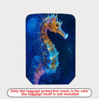 1-Piece Glowing Seahorse Ocean Starry Night Cosmic Artistic Fantasy  Suitcase Luggage Cover, Stretch Protective Sleeve