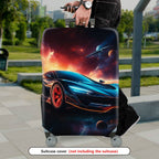 1-Piece Futuristic Space Race Car Galaxy Nebula Cosmic  Suitcase Luggage Cover, Stretch Protective Sleeve