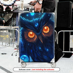 1-Piece Mysterious Enchanting Cosmic Owl Galaxy Star  Suitcase Luggage Cover, Stretch Protective Sleeve