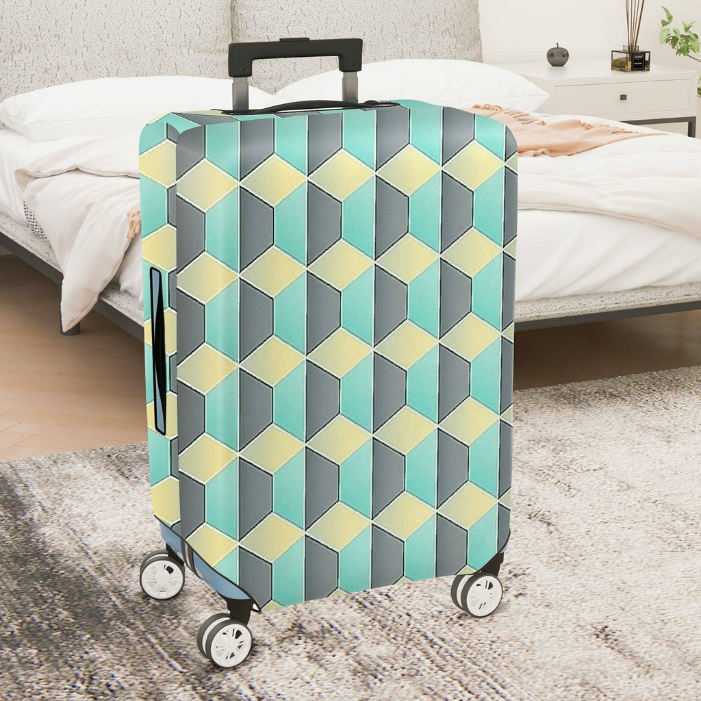 1-Piece Geometric Pattern Colorful Modern Stylish Trendy Artistic  Suitcase Luggage Cover, Stretch Protective Sleeve