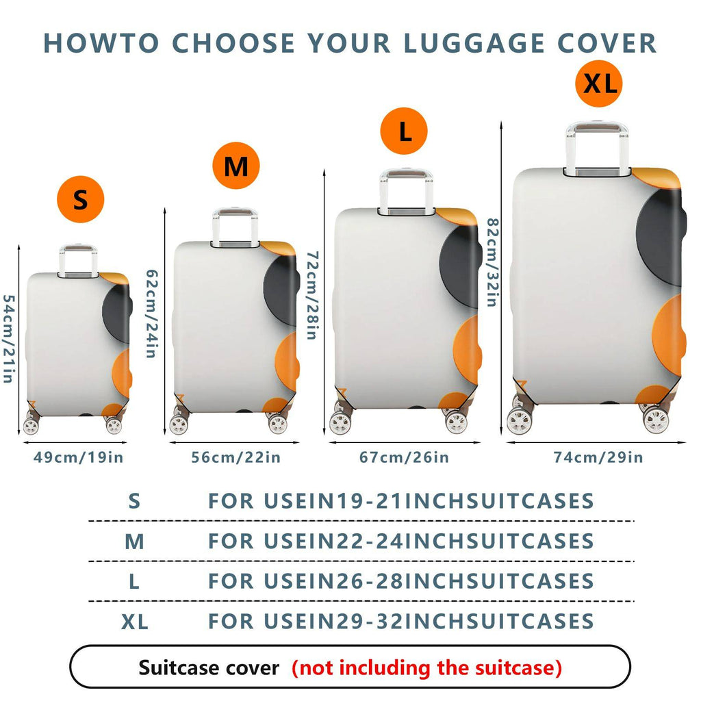 1-Piece Abstract Geometric Colorful Circle Art Pattern  Suitcase Luggage Cover, Stretch Protective Sleeve