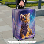 1-Piece Fantasy Space Tiger Cub Nebula Cosmic Art  Suitcase Luggage Cover, Stretch Protective Sleeve
