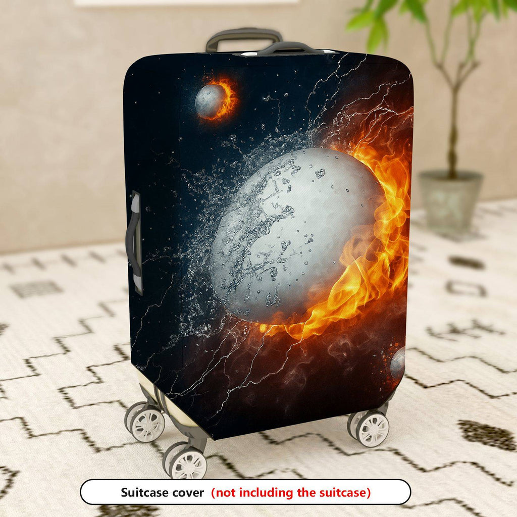 1-Piece Fire Water Cosmic Planet Explosion  Suitcase Luggage Cover, Stretch Protective Sleeve