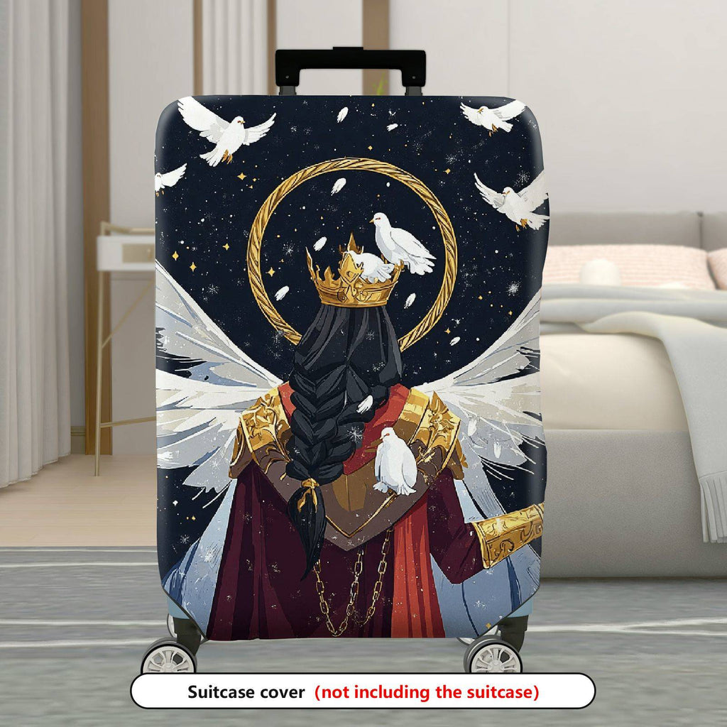 1-Piece Angel Crown Wing Feather Dove Star  Suitcase Luggage Cover, Stretch Protective Sleeve