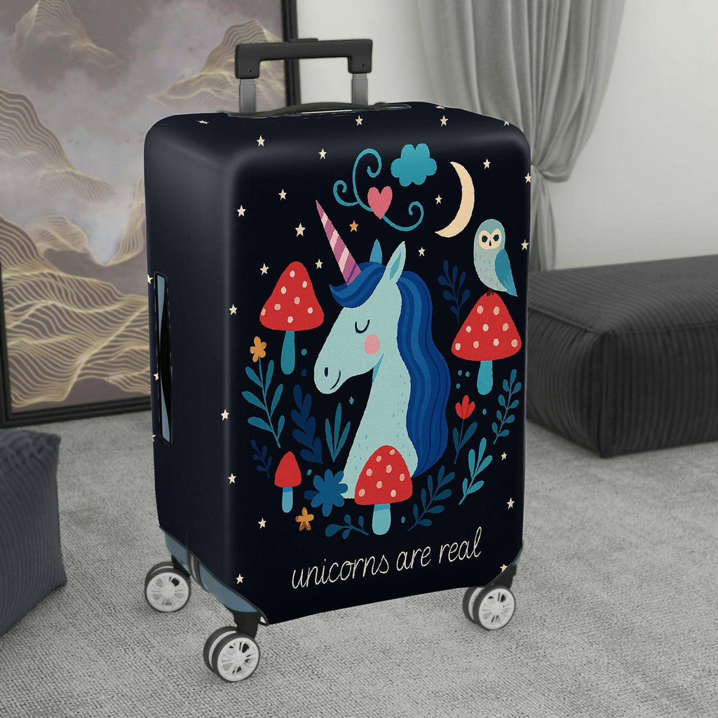 1-Piece Unicorn Owl Mushroom Nature Star Moon  Suitcase Luggage Cover, Stretch Protective Sleeve