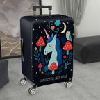 1-Piece Unicorn Owl Mushroom Nature Star Moon  Suitcase Luggage Cover, Stretch Protective Sleeve