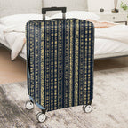1-Piece Elegant Geometric Pattern Vertical Stripes Blue Gold  Suitcase Luggage Cover, Stretch Protective Sleeve