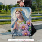 1-Piece Angel Floral Crown Orchid Praying Halo Religious  Suitcase Luggage Cover, Stretch Protective Sleeve