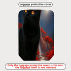 1-Piece Black Cat Moon Landscape Red Tree Artistic  Suitcase Luggage Cover, Stretch Protective Sleeve
