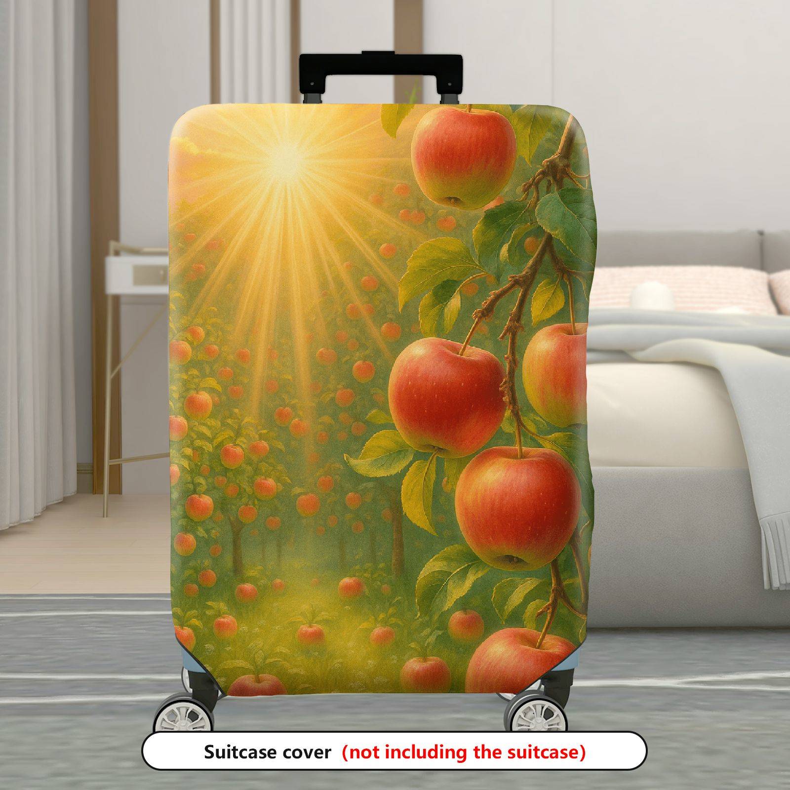 1-Piece Apple Orchard Sunset Nature Harvest Fruit Sun  Suitcase Luggage Cover, Stretch Protective Sleeve