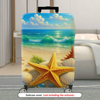 1-Piece Beach Ocean Starfish Seashell Sand Holiday  Suitcase Luggage Cover, Stretch Protective Sleeve