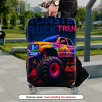 1-Piece Truck Colorful Night Glow Artistic Graphic  Suitcase Luggage Cover, Stretch Protective Sleeve