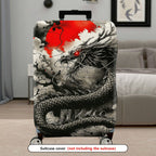 1-Piece Dragon Abstract Red Black Grey Artistic Mythical Creature Battle  Suitcase Luggage Cover, Stretch Protective Sleeve