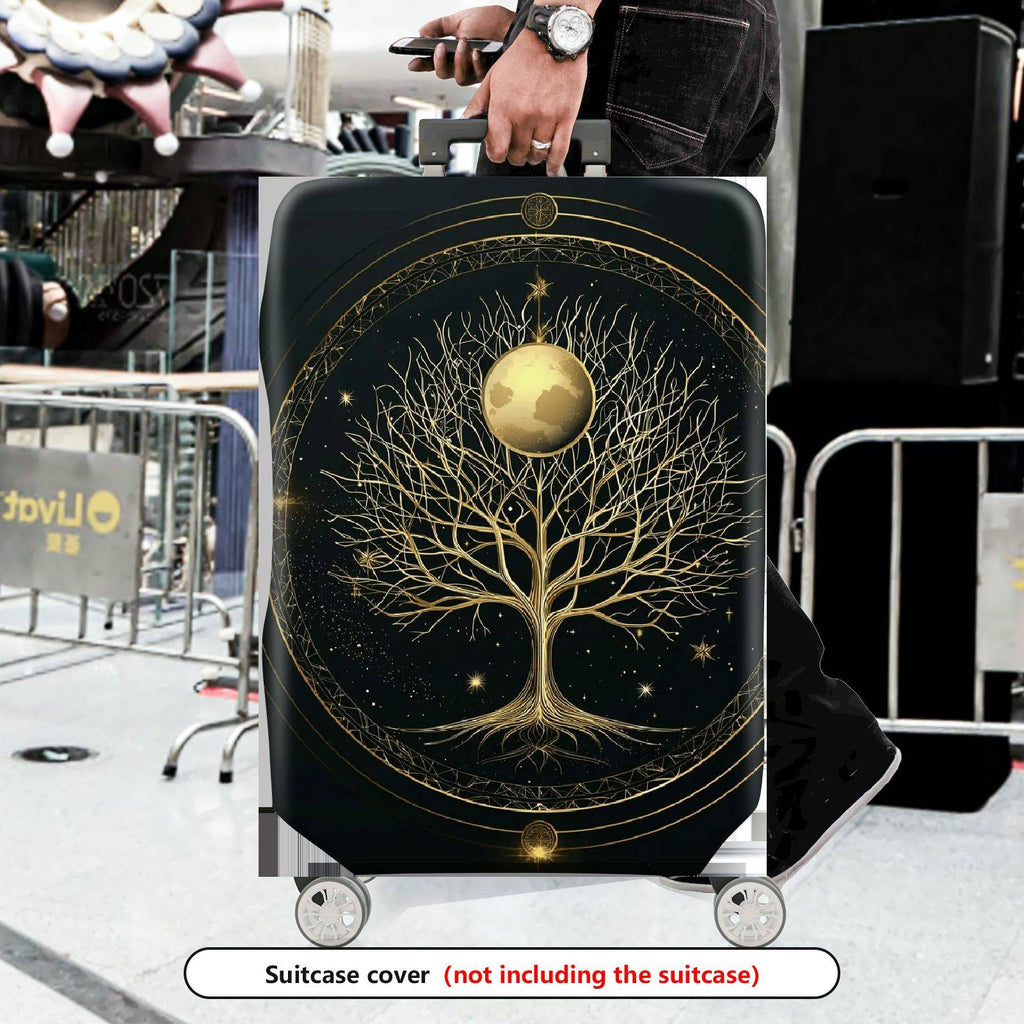 1-Piece Tree Moon Star Galaxy Cosmic Nature Mystery  Suitcase Luggage Cover, Stretch Protective Sleeve