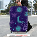 1-Piece Moon Star Butterfly Quote Cosmic Galaxy  Suitcase Luggage Cover, Stretch Protective Sleeve
