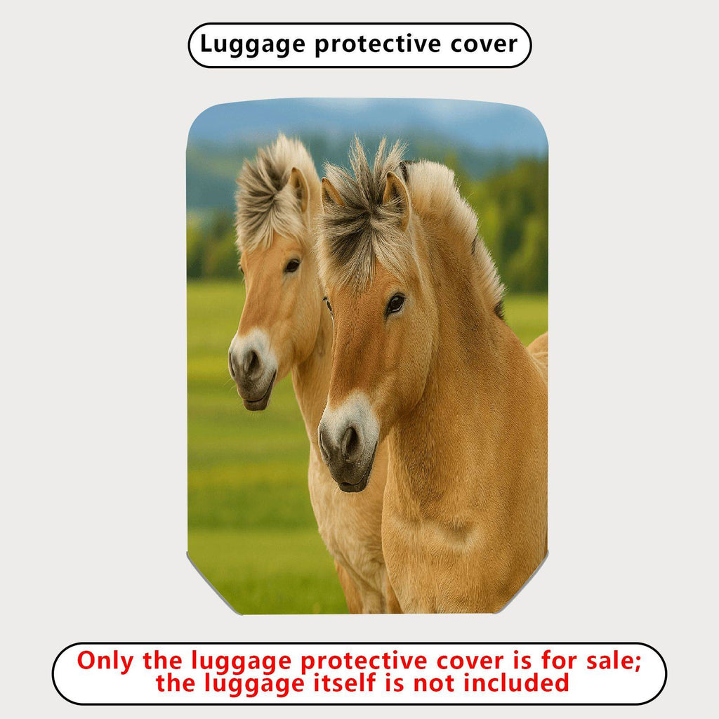1-Piece Horse Nature Landscape Animal Wildlife Green  Suitcase Luggage Cover, Stretch Protective Sleeve
