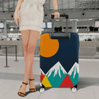 1-Piece Mountain Sunset Colorful Artistic Geometric Travel  Suitcase Luggage Cover, Stretch Protective Sleeve