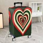1-Piece Retro Heart Geometric Multicolor Funky Travel  Suitcase Luggage Cover, Stretch Protective Sleeve