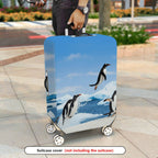 1-Piece Antarctic Penguin Ice Ocean Travel Adventure  Suitcase Luggage Cover, Stretch Protective Sleeve