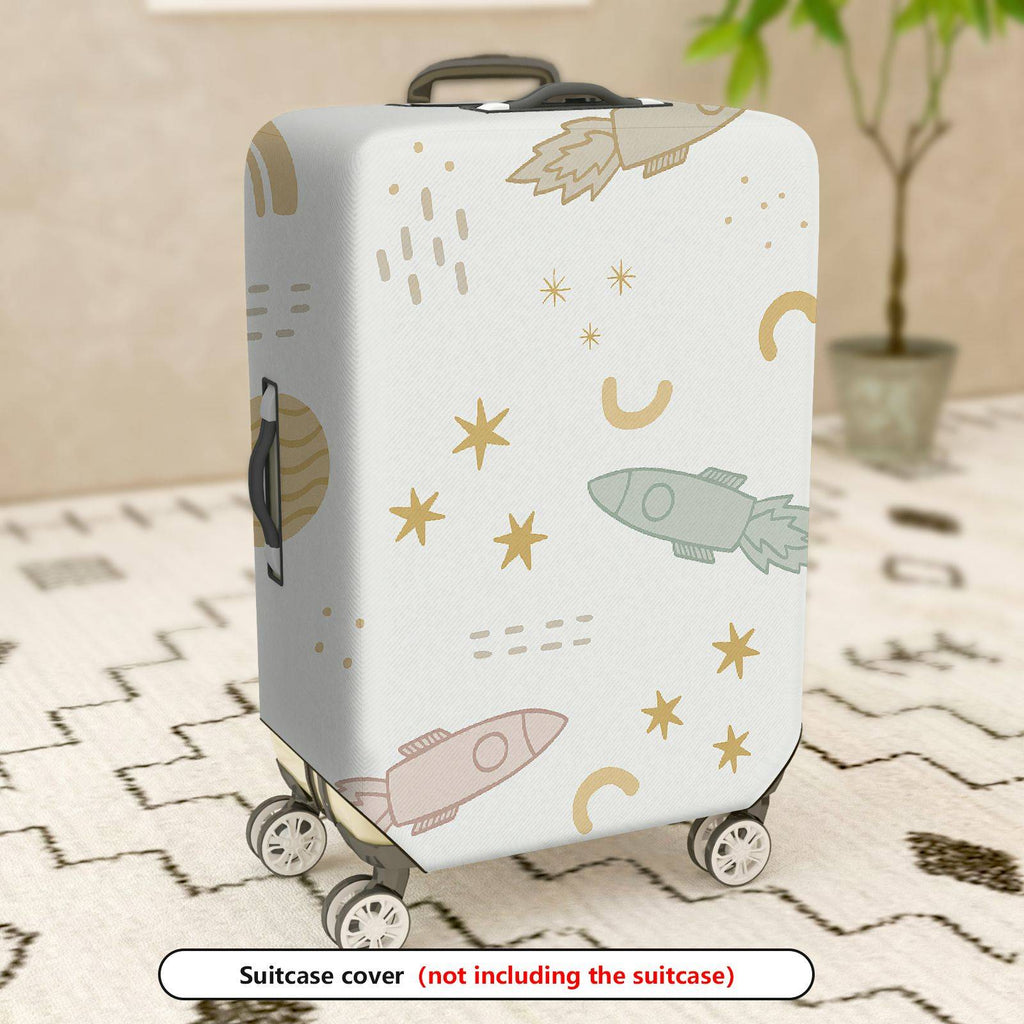1-Piece Star Rocket Space Astronaut Cosmic Universe  Suitcase Luggage Cover, Stretch Protective Sleeve