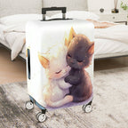 1-Piece Adorable Cat Love Hug Cuddling Cute Animal  Suitcase Luggage Cover, Stretch Protective Sleeve