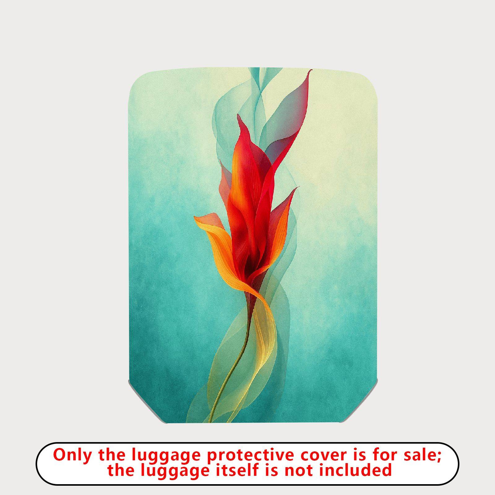 1-Piece Abstract Floral Artistic Colorful Elegant Vibrant  Suitcase Luggage Cover, Stretch Protective Sleeve