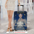 1-Piece Cosmic Starry Night Fantasy Enchanting Mystical Star  Suitcase Luggage Cover, Stretch Protective Sleeve