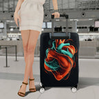 1-Piece Abstract Heart Artistic Colorful Vibrant Unique  Suitcase Luggage Cover, Stretch Protective Sleeve