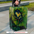 1-Piece Beetle Green Nature Leaf Insect Artistic  Suitcase Luggage Cover, Stretch Protective Sleeve