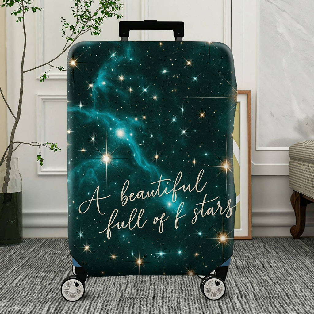 1-Piece Starry Galaxy Astral Cosmic Celestial Night  Suitcase Luggage Cover, Stretch Protective Sleeve